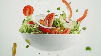 Poster - A bowl filled with a variety of fresh vegetables, great for healthy eating or cooking illustrations