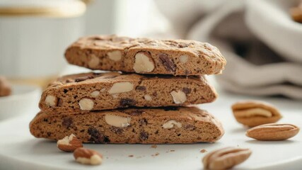 Poster - A stack of cookies on a white plate, ready to be enjoyed
