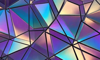 Poster - Colorful geometric surface reflecting light in vibrant shades and angles