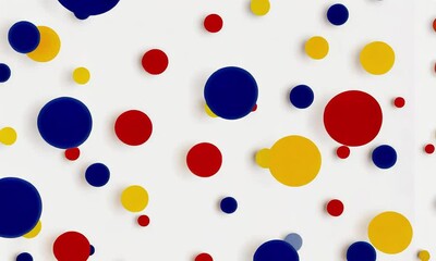 Poster - Vibrant circles dance on a bright canvas in a burst of color and creativity