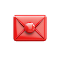 Poster - Red Email Icon Illustration Message Notification Mail Contact on transparent background
