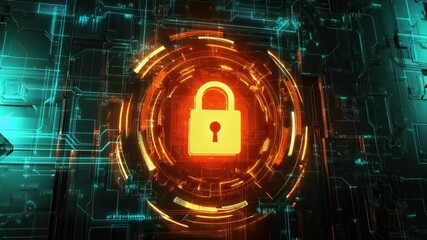 Poster - A lock on top of a printed circuit board (PCB)