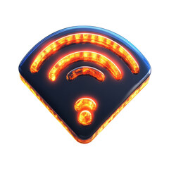 Poster - Glowing Hotspot Fiery Wi Fi Icon with Fiery Signals and Connection High on transparent background