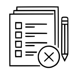Poster - Simple Line Style Checklist with Cross Icon Sign Shape Element
