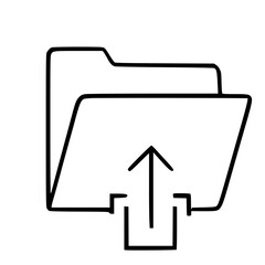 Aufkleber - Simple Line Drawing Folder Upload Icon Element for Data Transfer