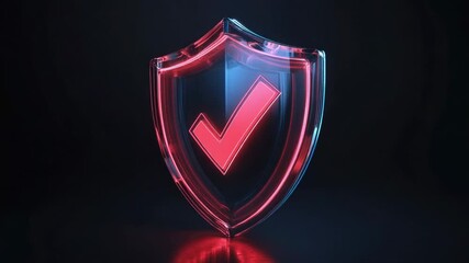 Poster - A glowing shield featuring a check mark icon