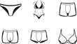 © hafsa01 - Black and white line art of underwear and bikini briefs