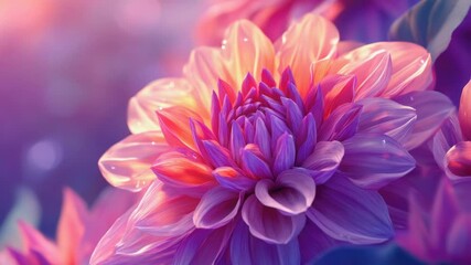 Poster - A close-up shot of a vibrant purple and orange flower, perfect for adding a pop of color to your design