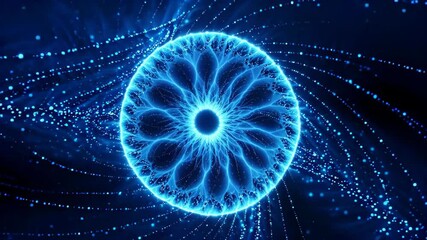 Wall Mural - Blue Particle Light Effect Abstract Pattern Blue Halo Energy Blooms