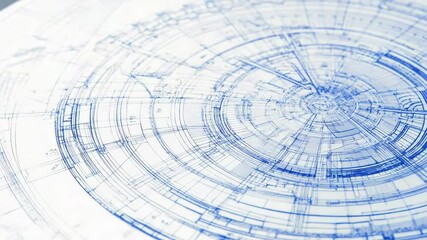 Aufkleber - A detailed view of a building design on a blueprints page, suitable for use in architecture, engineering and construction projects