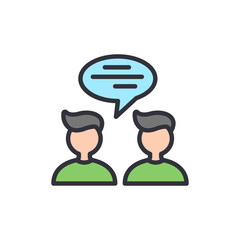 Poster - Engaging Discussion Between Two People With Speech Bubble Concept