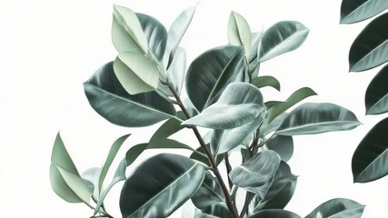 Poster - A close-up shot of a small plant with green leaves