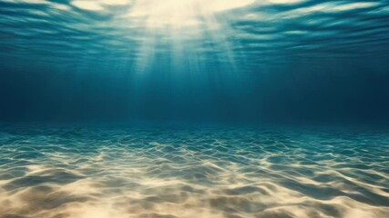 Poster - Ocean scene with sunlight shining through the surface of the water