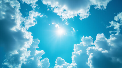 Wall Mural - blue sky with white cloud background. white cloud with blue sky background