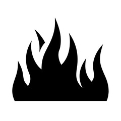 Poster - Illustration of a black silhouette of flames with multiple peaks on a white background image view