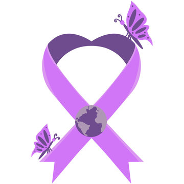 World Lupus Day. Realistic Ribbon with Butterfly Rash. Health awareness vector illustration. Banner poster, flyer and background design template. Vector illustration. Eps 10.