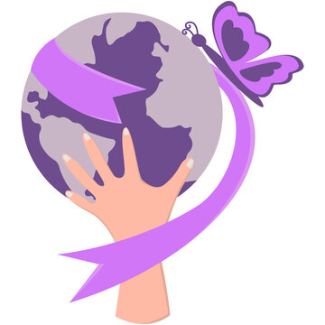 World Lupus Day. Realistic Ribbon with Butterfly Rash. Health awareness vector illustration. Banner poster, flyer and background design template. Vector illustration. Eps 10.
