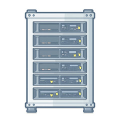 Fototapete - Illustration depicting a server rack with multiple devices, stacked and operational.