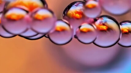 Poster - Closeup of colorful iridescent soap bubbles forming a textured pattern