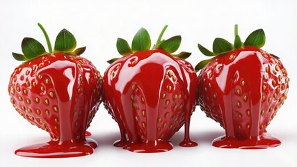 Poster - Fresh red strawberries covered in rich melted chocolate, perfect for desserts or gifts