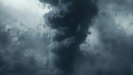 Poster - A commercial airliner soaring through a cloudy atmosphere