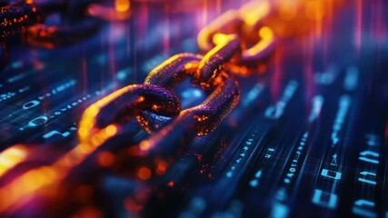 Poster - Close-up shot of a chain on a computer keyboard
