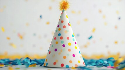 Poster - Colorful party accessories with confetti and streamers, perfect for celebrations and events