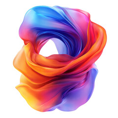 Leinwandbilder - Abstract Art Swirl Colorful Fluid Sculpture Acrylic Waves Motion Graphics on transparent background