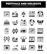 © Icon - Collection of 25 Festivals and Holidays. Icons and Symbols