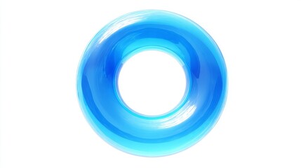 Aufkleber - A bright blue toroidal shape that captures attention. The smooth surface reflects light elegantly. Ideal for digital art, background designs, and modern projects. AI