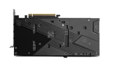 Aufkleber - High-performance black dual-fan graphics card isolated on a white background, designed for gaming and professional desktop computers.