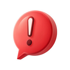 Fototapete - A red speech bubble with an exclamation point inside against a black background illustration created with generated ai