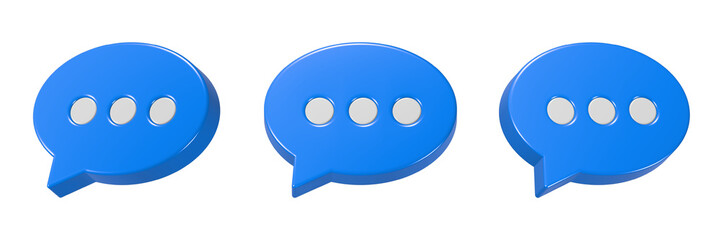 Poster - chat bubble icon button 3d rendering