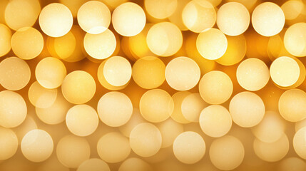 Poster - Soft golden bokeh backgrounds with circles of warm light creating a dreamy and festive atmosphere for creative projects and stunning visual designs