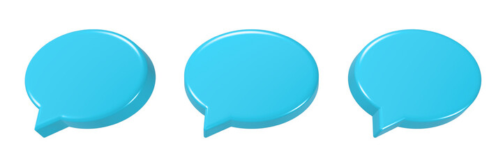 Poster - blank chat 3d rendering transparent background set