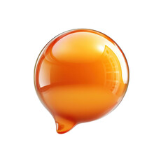 Leinwandbilder - Shiny orange droplet orb on transparent background Glossy sphere liquid shape graphic element