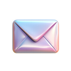 Poster - Metallic iridescent email envelope icon illustration Digital communication on transparent background