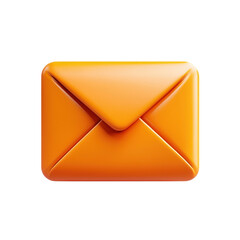 Poster - Orange Email Envelope Illustration Digital Communication Message on transparent background