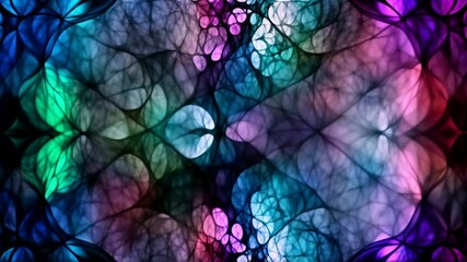 Wall Mural - Abstract Colorful Light Grid. Pink, purple, blue, green hue, constantly shifting light patterns arranged in grid, creating dynamic and mesmerizing visual experience. Loop animation, seamless footage.