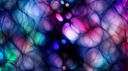 Wall Mural - Abstract colorful light patterns organized in grid. Each subsequent frame slightly alters the colors and shapes, producing the impression of lively, evolving movement. Loop animation, seamless footage