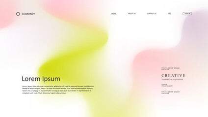 Fototapete - Abstract wave futuristic design of landing page. retro gradient mesh dark concept website design