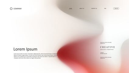Fototapete - Abstract wave futuristic design of landing page. retro gradient mesh dark concept website design
