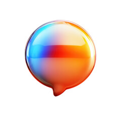 Poster - Glossy Message Bubble icon design orange and blue talk sign on black on transparent background