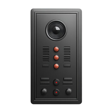 Retro futurism door entry system vintage technology communication home on transparent background