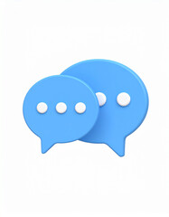 Poster - 3d chat bubble with dots icon illustration. Dialogue symbol Background isolated. Plastic style icon.bubble, dialogue, discussion, message, speech, balloon, communication, illustration, text, sign, 