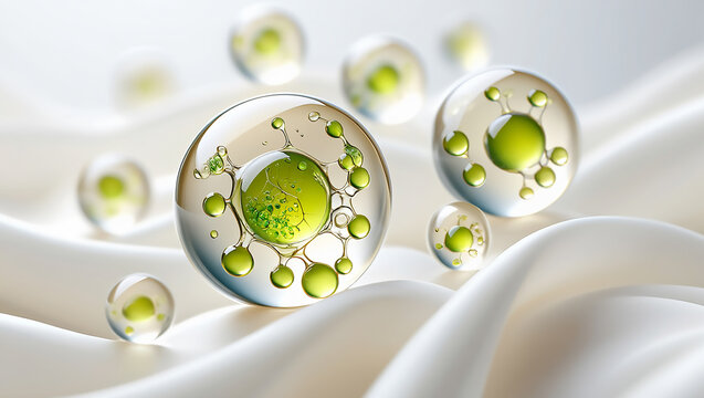 Microscopic Spheres on Smooth Fabric A Detailed 3D Render