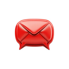 Poster - Glossy Red Email Bubble Communication Icon Mail Symbol Messaging on transparent background