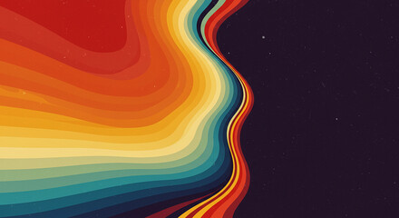 Poster - Colorful abstract background featuring flowing waves in vibrant hues.
