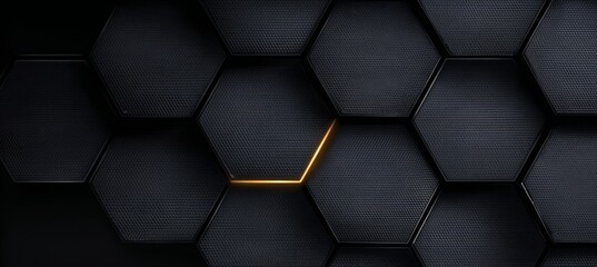 Poster - Futuristic Graphite Hexagonal Pattern Design with Abstract Geometric Shapes for Modern Wallpaper Art