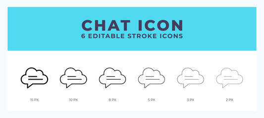 Aufkleber - Chat icon with editable stroke. Outline icon vector illustration.